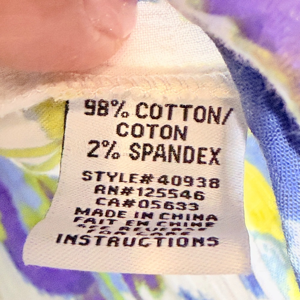 Habitat Ikat Mix Retro Swing Top 40938 XS Blue Green Agoya Shell Button - Picture 7 of 9